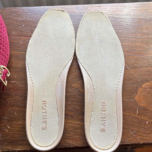 Rothy's Max Buckle Mary Jane Ruby Mesh Square Toe Flats with Strap - Picture 8 of 9